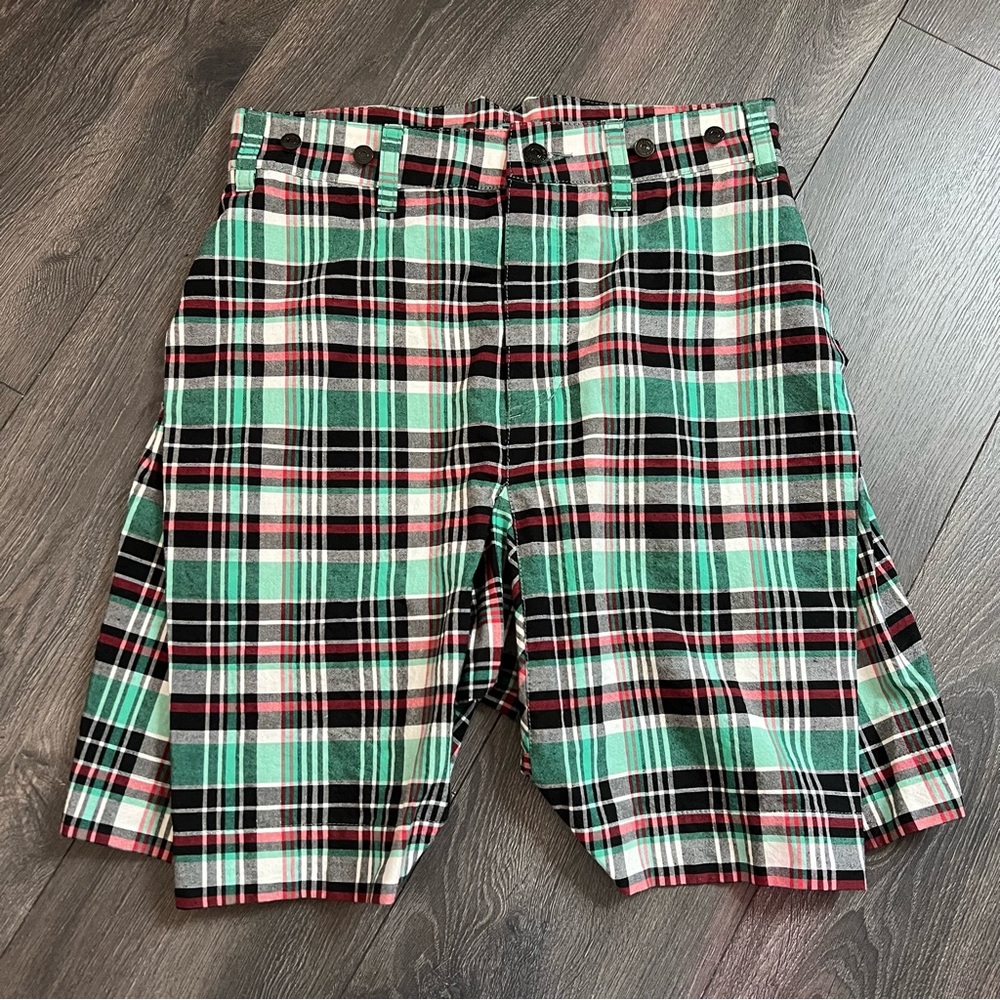 Vivienne Westwood Plaid Cargo Shorts - Green, Red, Black
